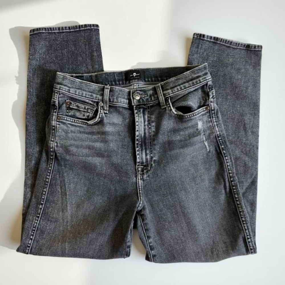 7 for all mankind high waist cropped straight